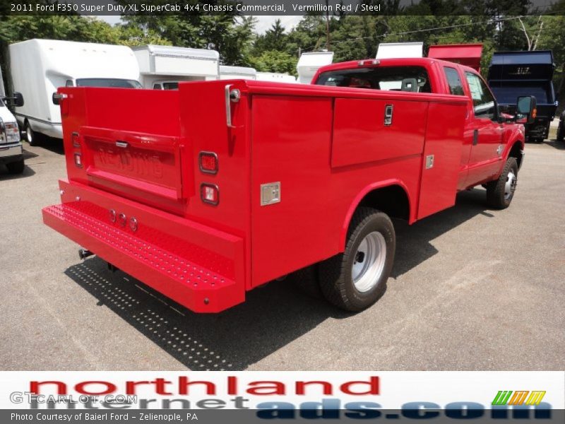 Vermillion Red / Steel 2011 Ford F350 Super Duty XL SuperCab 4x4 Chassis Commercial