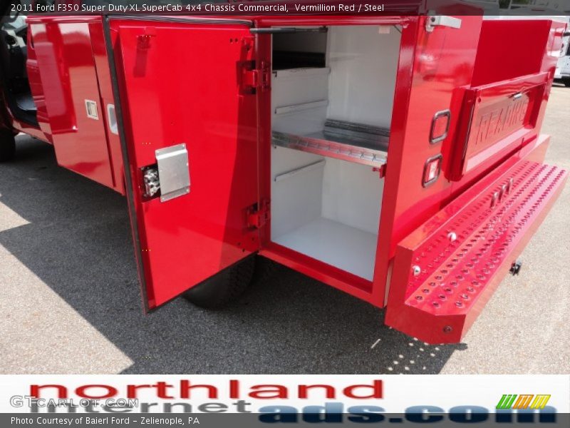 Vermillion Red / Steel 2011 Ford F350 Super Duty XL SuperCab 4x4 Chassis Commercial