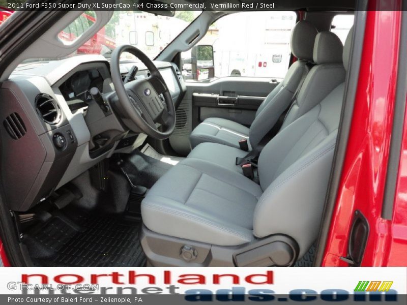 Vermillion Red / Steel 2011 Ford F350 Super Duty XL SuperCab 4x4 Chassis Commercial