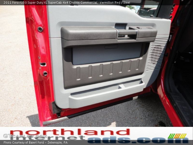 Vermillion Red / Steel 2011 Ford F350 Super Duty XL SuperCab 4x4 Chassis Commercial
