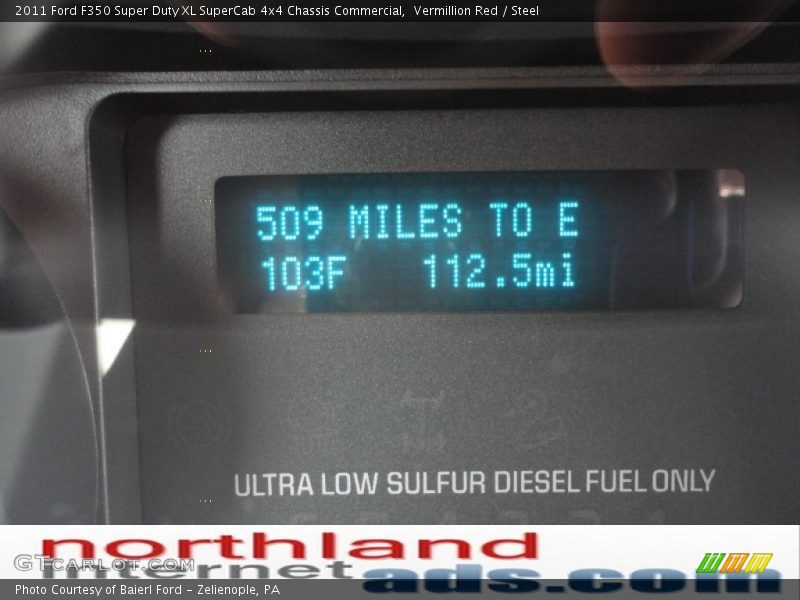 Vermillion Red / Steel 2011 Ford F350 Super Duty XL SuperCab 4x4 Chassis Commercial