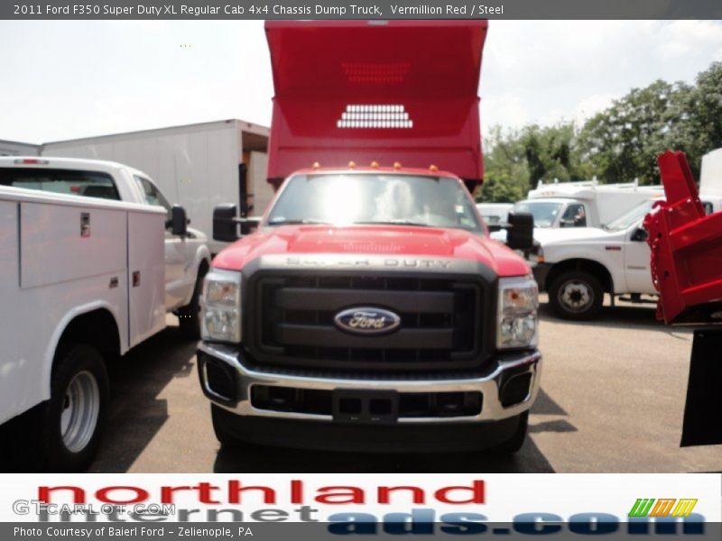 Vermillion Red / Steel 2011 Ford F350 Super Duty XL Regular Cab 4x4 Chassis Dump Truck