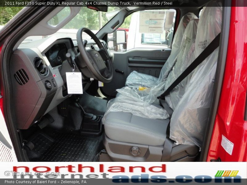 Vermillion Red / Steel 2011 Ford F350 Super Duty XL Regular Cab 4x4 Chassis Dump Truck