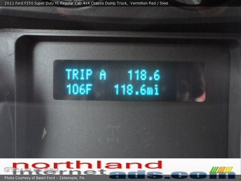 Vermillion Red / Steel 2011 Ford F350 Super Duty XL Regular Cab 4x4 Chassis Dump Truck