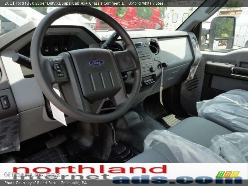 Oxford White / Steel 2011 Ford F350 Super Duty XL SuperCab 4x4 Chassis Commercial