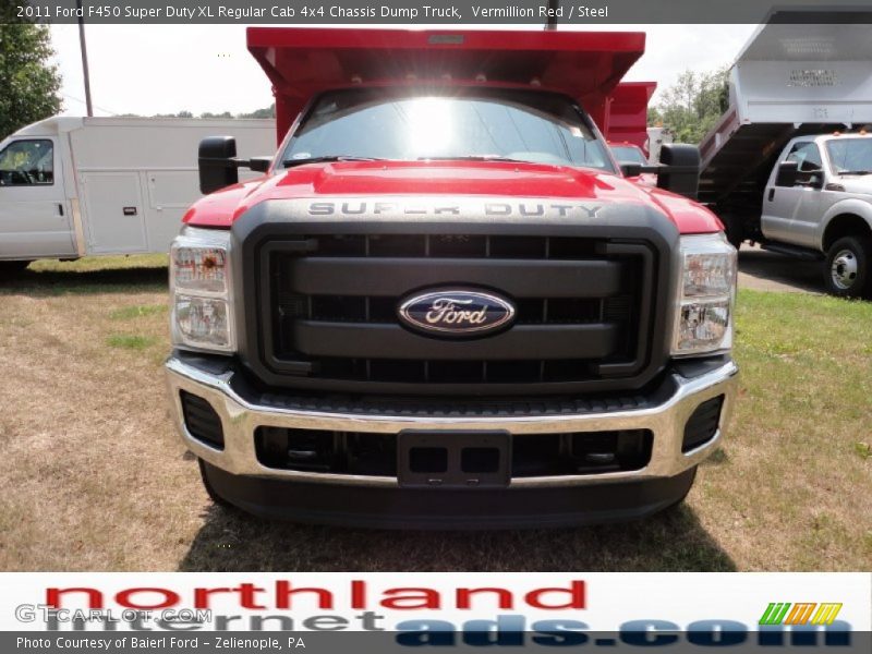Vermillion Red / Steel 2011 Ford F450 Super Duty XL Regular Cab 4x4 Chassis Dump Truck