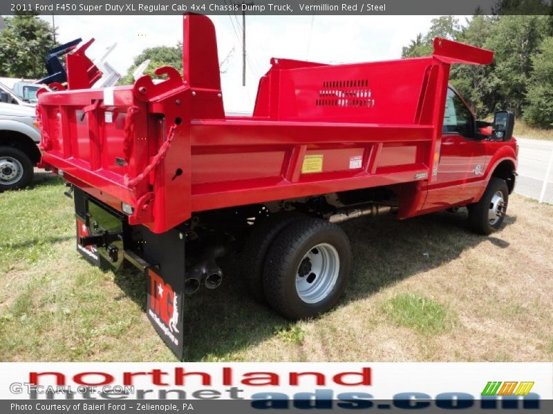 Vermillion Red / Steel 2011 Ford F450 Super Duty XL Regular Cab 4x4 Chassis Dump Truck