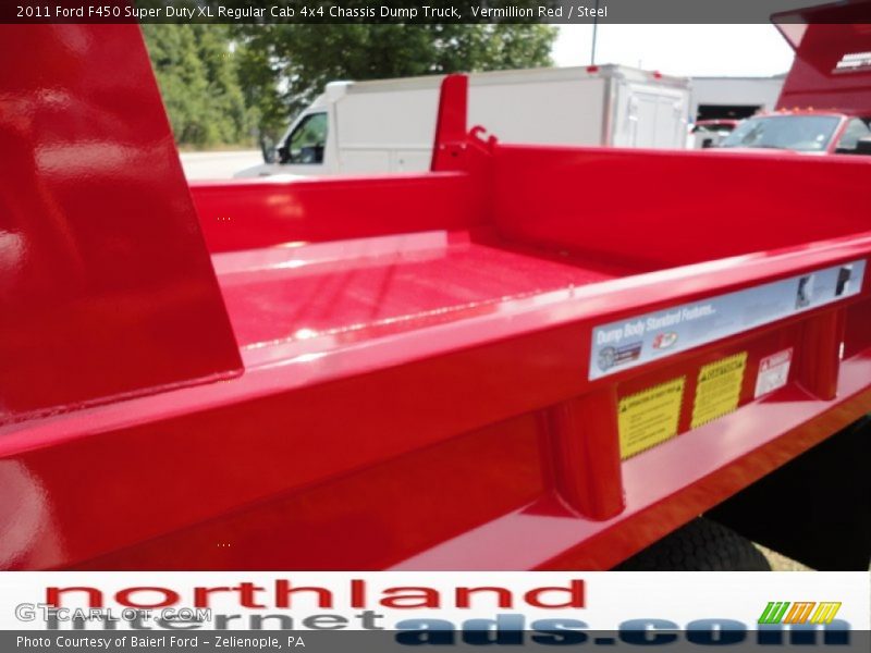 Vermillion Red / Steel 2011 Ford F450 Super Duty XL Regular Cab 4x4 Chassis Dump Truck