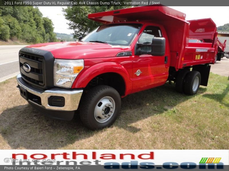 Vermillion Red / Steel 2011 Ford F350 Super Duty XL Regular Cab 4x4 Chassis Dump Truck