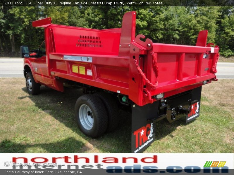 Vermillion Red / Steel 2011 Ford F350 Super Duty XL Regular Cab 4x4 Chassis Dump Truck