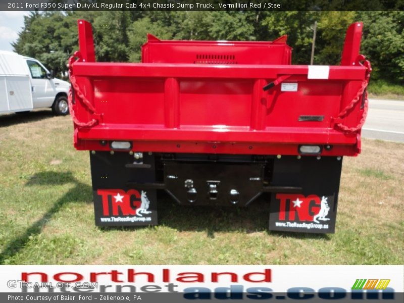 Vermillion Red / Steel 2011 Ford F350 Super Duty XL Regular Cab 4x4 Chassis Dump Truck
