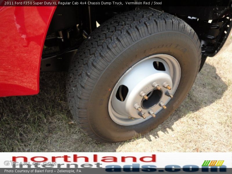 Vermillion Red / Steel 2011 Ford F350 Super Duty XL Regular Cab 4x4 Chassis Dump Truck