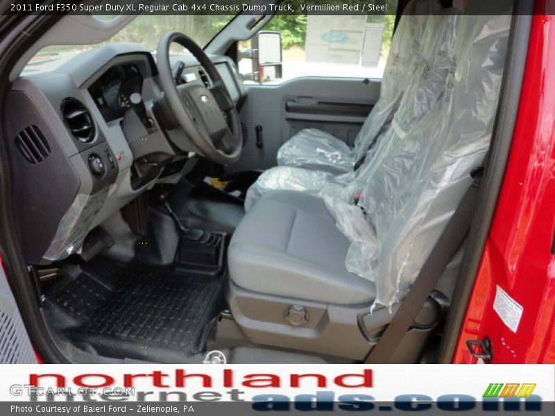 Vermillion Red / Steel 2011 Ford F350 Super Duty XL Regular Cab 4x4 Chassis Dump Truck