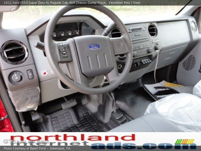 Vermillion Red / Steel 2011 Ford F350 Super Duty XL Regular Cab 4x4 Chassis Dump Truck