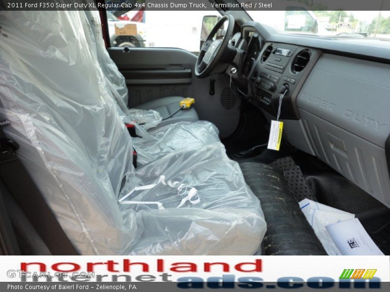 Vermillion Red / Steel 2011 Ford F350 Super Duty XL Regular Cab 4x4 Chassis Dump Truck