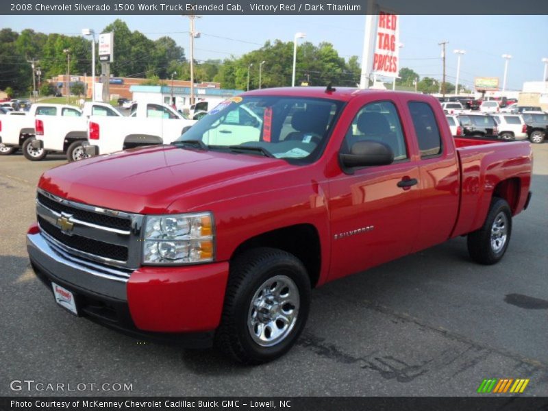 Victory Red / Dark Titanium 2008 Chevrolet Silverado 1500 Work Truck Extended Cab