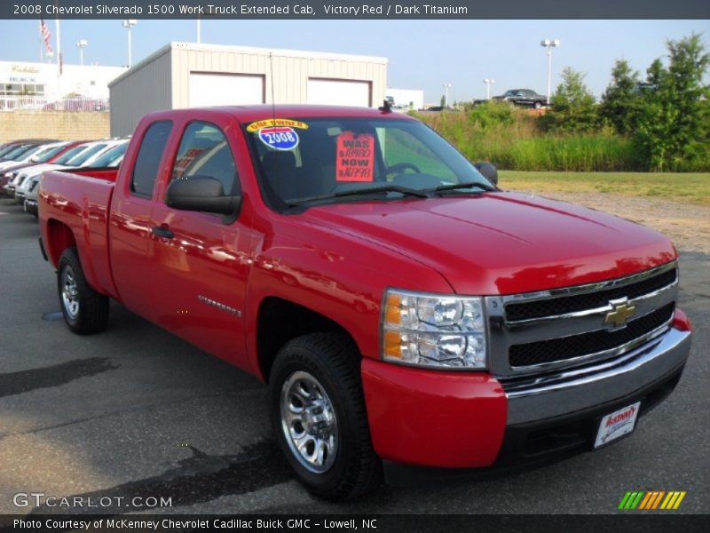 Victory Red / Dark Titanium 2008 Chevrolet Silverado 1500 Work Truck Extended Cab