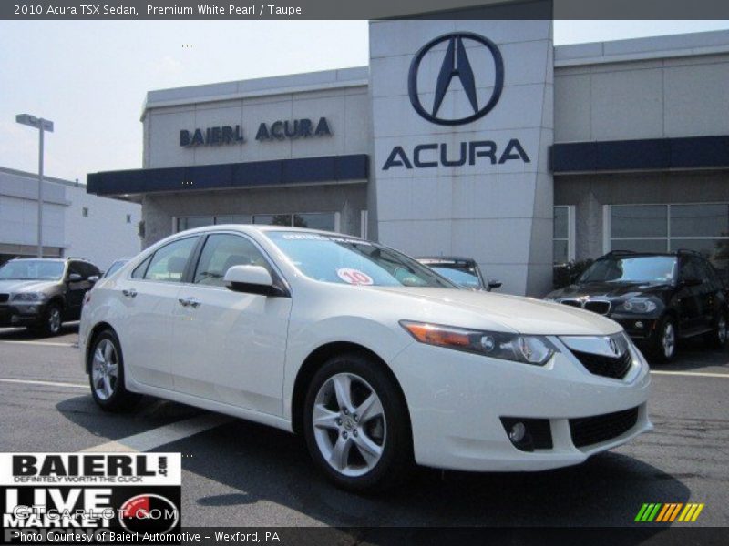 Premium White Pearl / Taupe 2010 Acura TSX Sedan