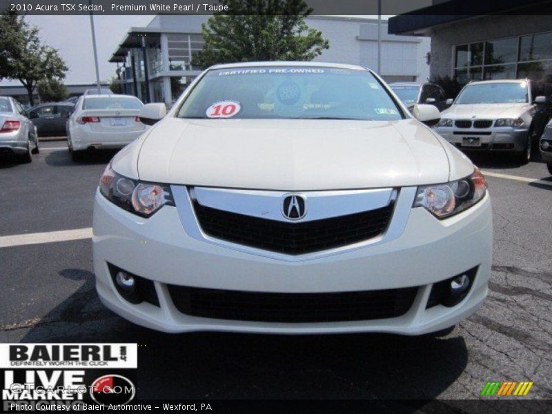Premium White Pearl / Taupe 2010 Acura TSX Sedan