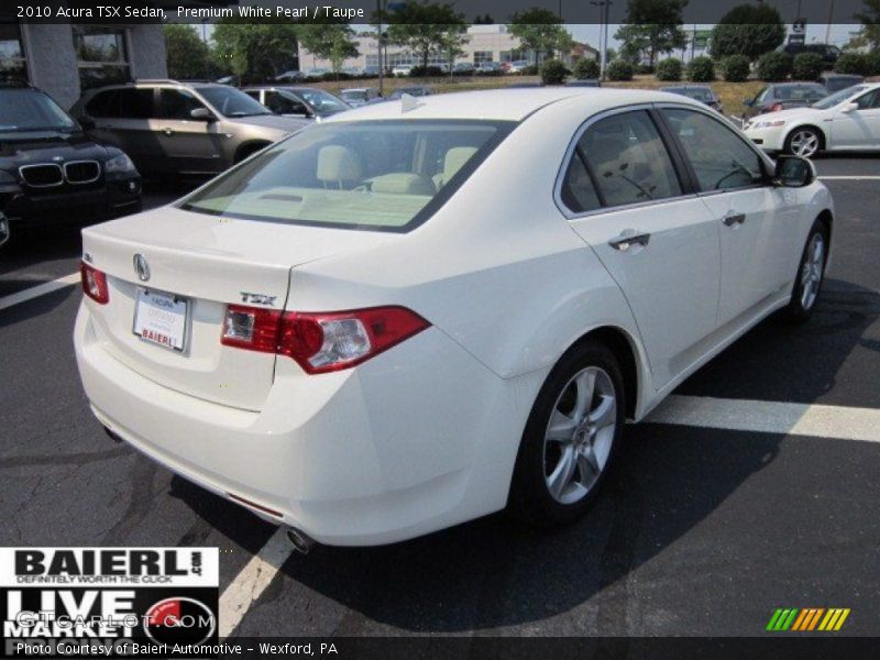 Premium White Pearl / Taupe 2010 Acura TSX Sedan