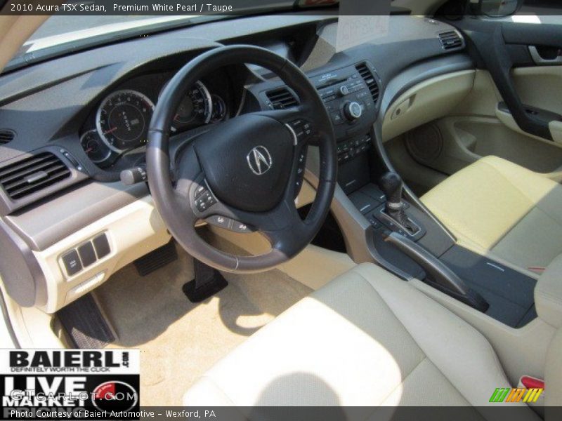 Premium White Pearl / Taupe 2010 Acura TSX Sedan