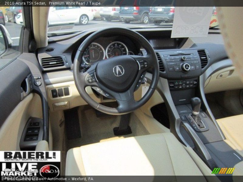 Premium White Pearl / Taupe 2010 Acura TSX Sedan