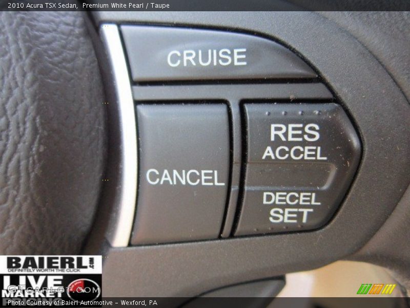 Premium White Pearl / Taupe 2010 Acura TSX Sedan