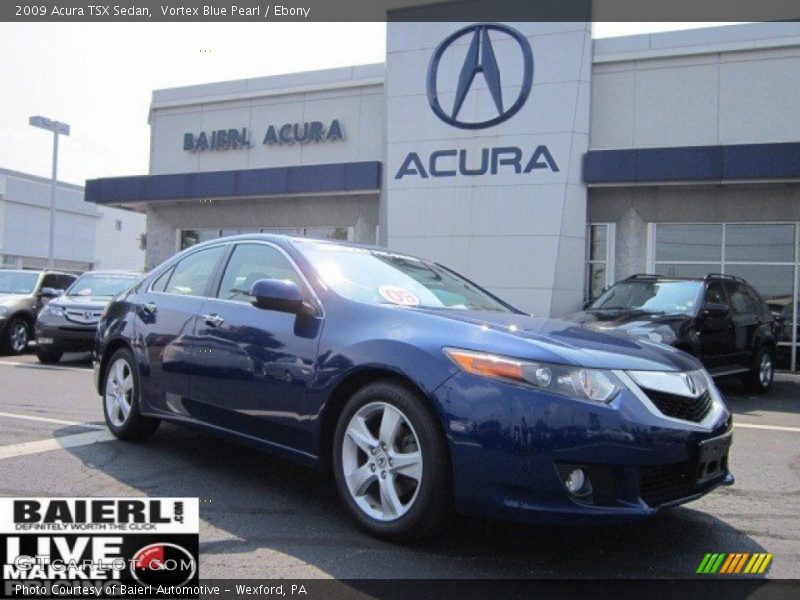 Vortex Blue Pearl / Ebony 2009 Acura TSX Sedan