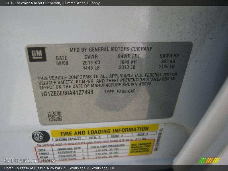 Summit White / Ebony 2010 Chevrolet Malibu LTZ Sedan