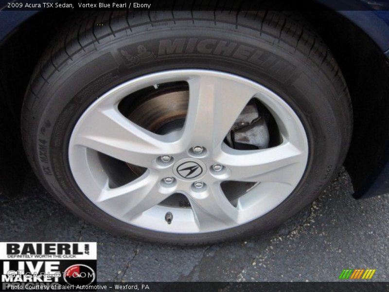 Vortex Blue Pearl / Ebony 2009 Acura TSX Sedan