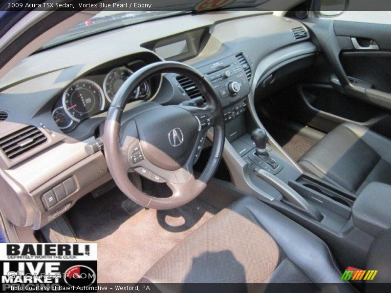 Vortex Blue Pearl / Ebony 2009 Acura TSX Sedan