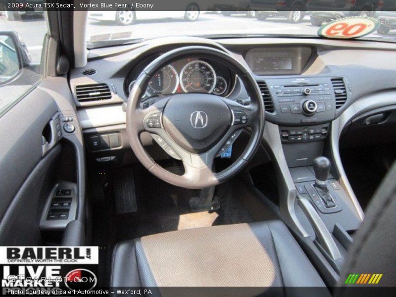 Vortex Blue Pearl / Ebony 2009 Acura TSX Sedan