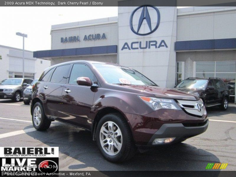 Dark Cherry Pearl / Ebony 2009 Acura MDX Technology