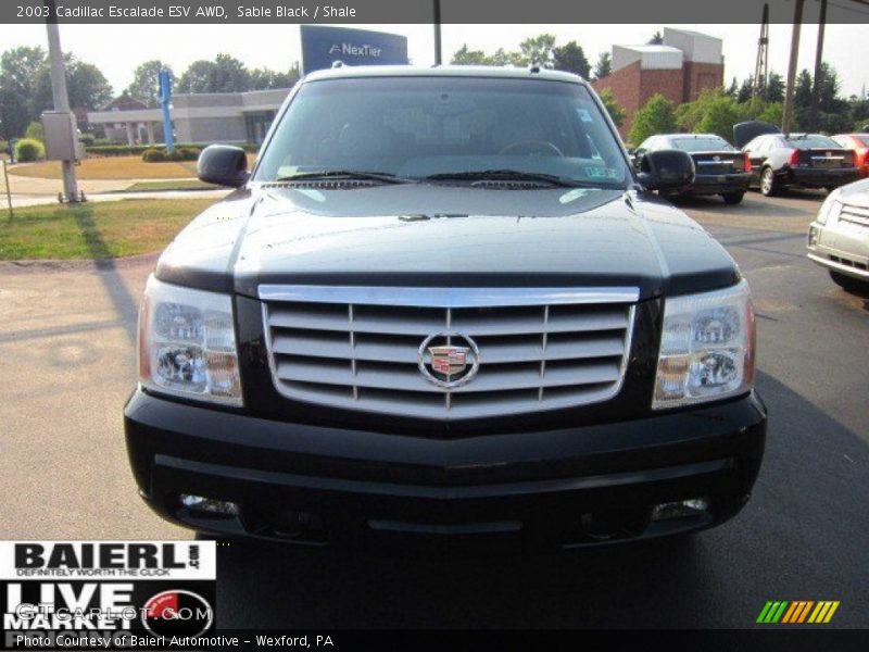 Sable Black / Shale 2003 Cadillac Escalade ESV AWD