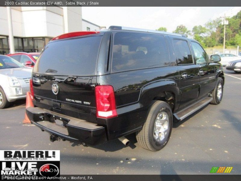 Sable Black / Shale 2003 Cadillac Escalade ESV AWD