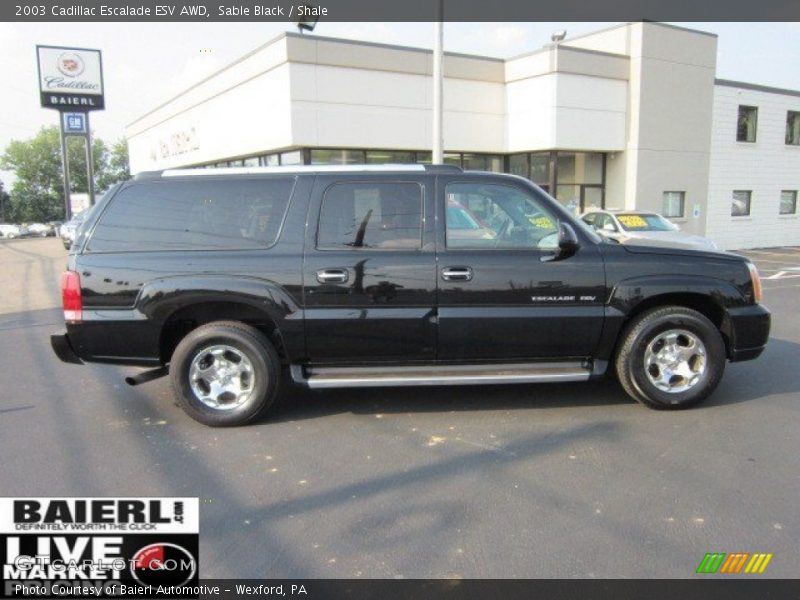 Sable Black / Shale 2003 Cadillac Escalade ESV AWD