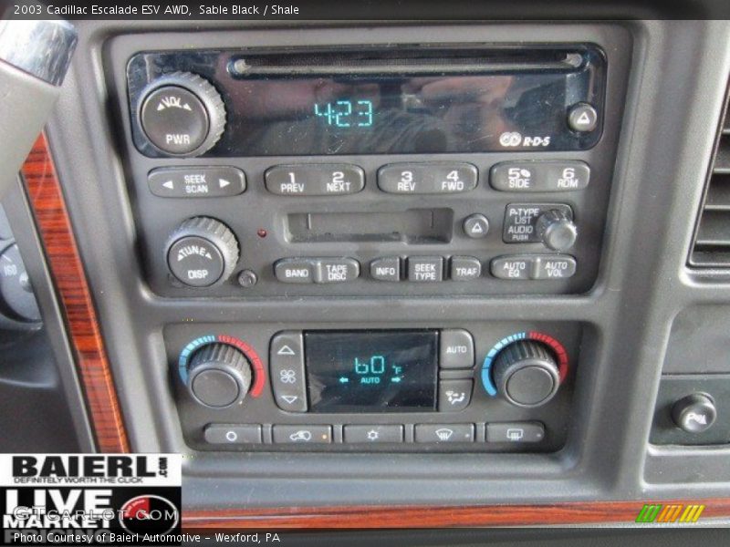 Sable Black / Shale 2003 Cadillac Escalade ESV AWD