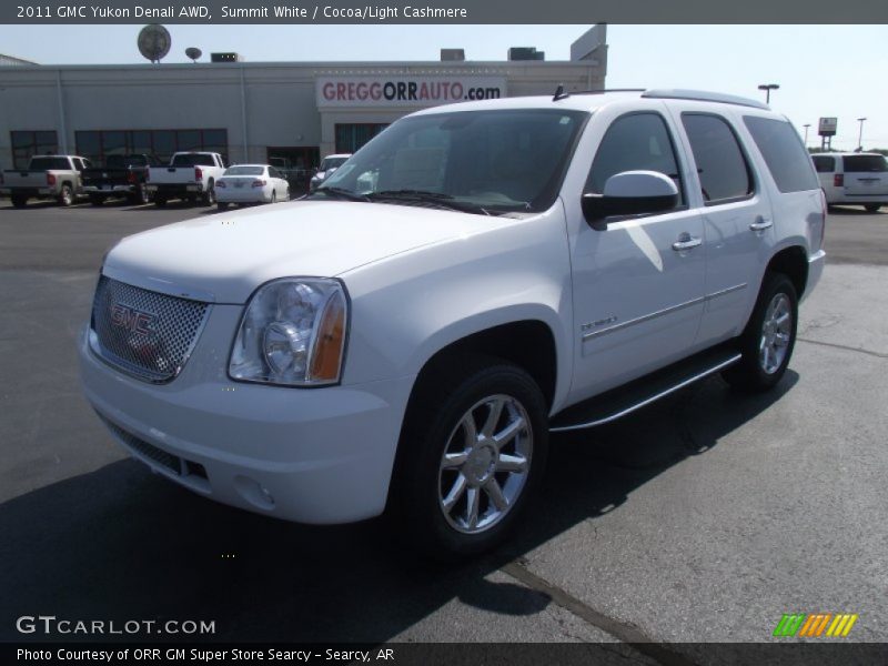 Summit White / Cocoa/Light Cashmere 2011 GMC Yukon Denali AWD