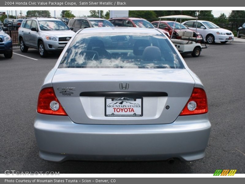 Satin Silver Metallic / Black 2004 Honda Civic Value Package Coupe