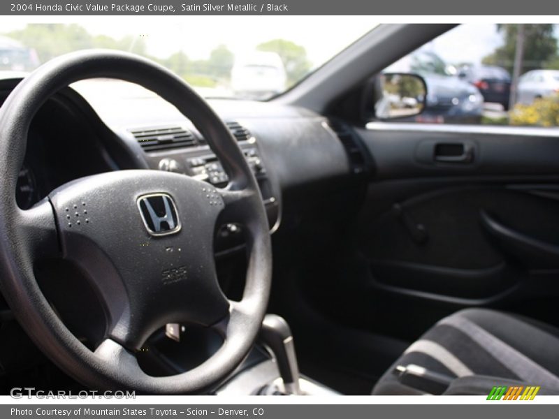 Satin Silver Metallic / Black 2004 Honda Civic Value Package Coupe
