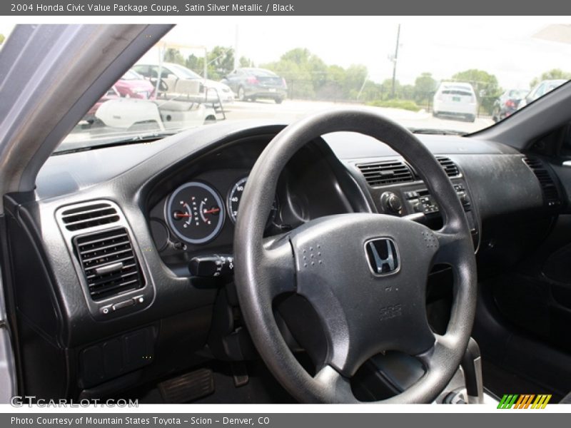 Satin Silver Metallic / Black 2004 Honda Civic Value Package Coupe