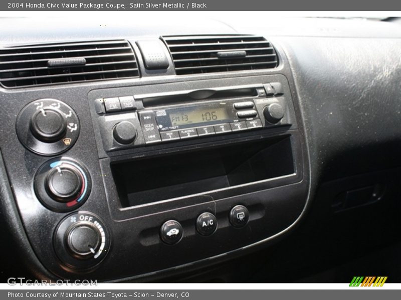 Satin Silver Metallic / Black 2004 Honda Civic Value Package Coupe