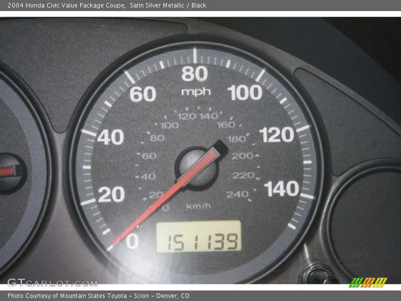Satin Silver Metallic / Black 2004 Honda Civic Value Package Coupe