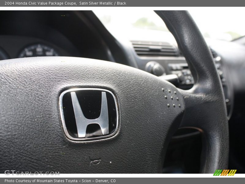 Satin Silver Metallic / Black 2004 Honda Civic Value Package Coupe
