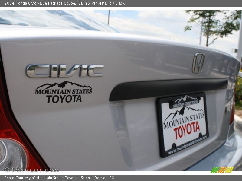 Satin Silver Metallic / Black 2004 Honda Civic Value Package Coupe