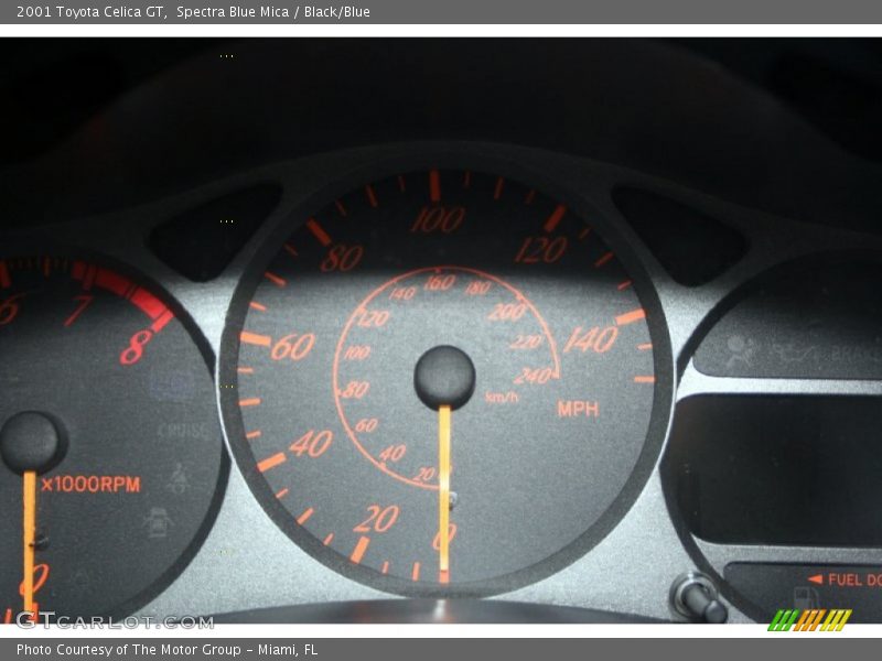 Spectra Blue Mica / Black/Blue 2001 Toyota Celica GT