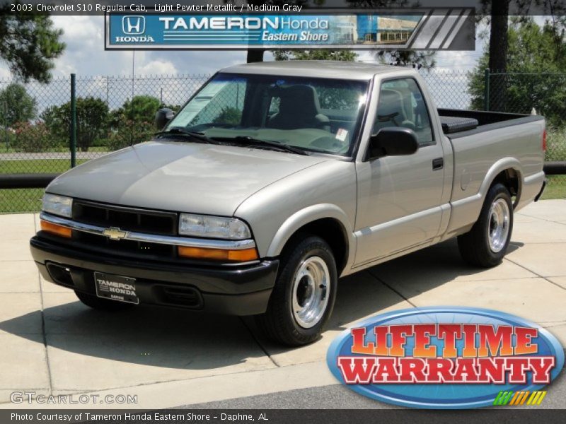 Light Pewter Metallic / Medium Gray 2003 Chevrolet S10 Regular Cab