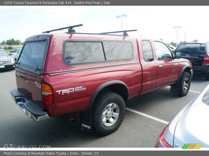 Sunfire Red Pearl / Oak 2000 Toyota Tacoma V6 Extended Cab 4x4