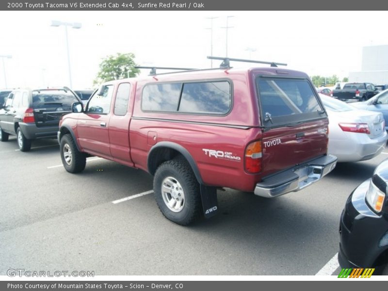 Sunfire Red Pearl / Oak 2000 Toyota Tacoma V6 Extended Cab 4x4