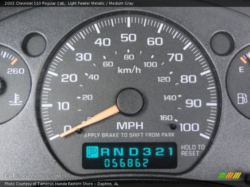 Light Pewter Metallic / Medium Gray 2003 Chevrolet S10 Regular Cab